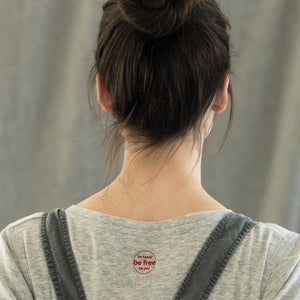 high-quality inspirational t-shirt grey  logo: Be Happy Be Free  Be You