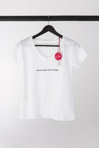 premium quality slogan t-shirt white saying: Live by Choice not by Chance