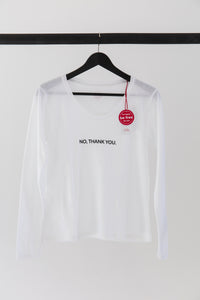  premium quality slogan t-shirt white saying: No, Thank You